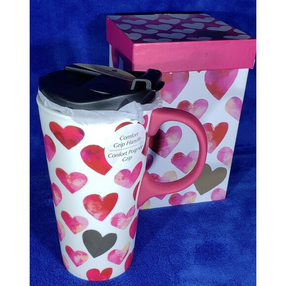 Cypress Refresh ~The Perfect Cup Ceramic Travel Mug 17oz Heartful Love - Picture 1 of 12